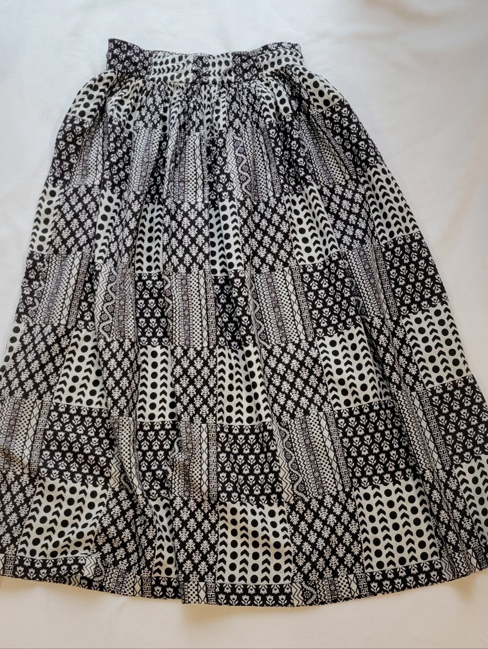 Black and White Patterned Skirt
